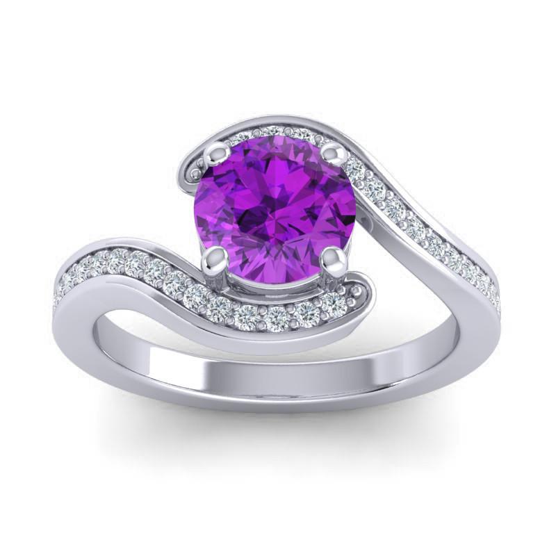 4 Prong Diamond Pave Bypass Setting Asakta Ring