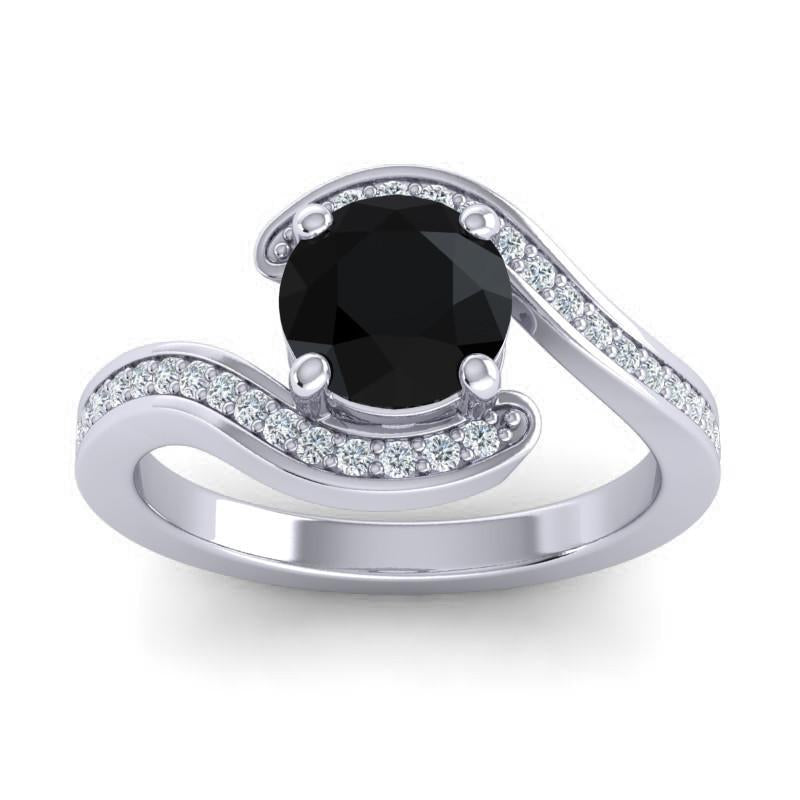 4 Prong Diamond Pave Bypass Setting Asakta Ring