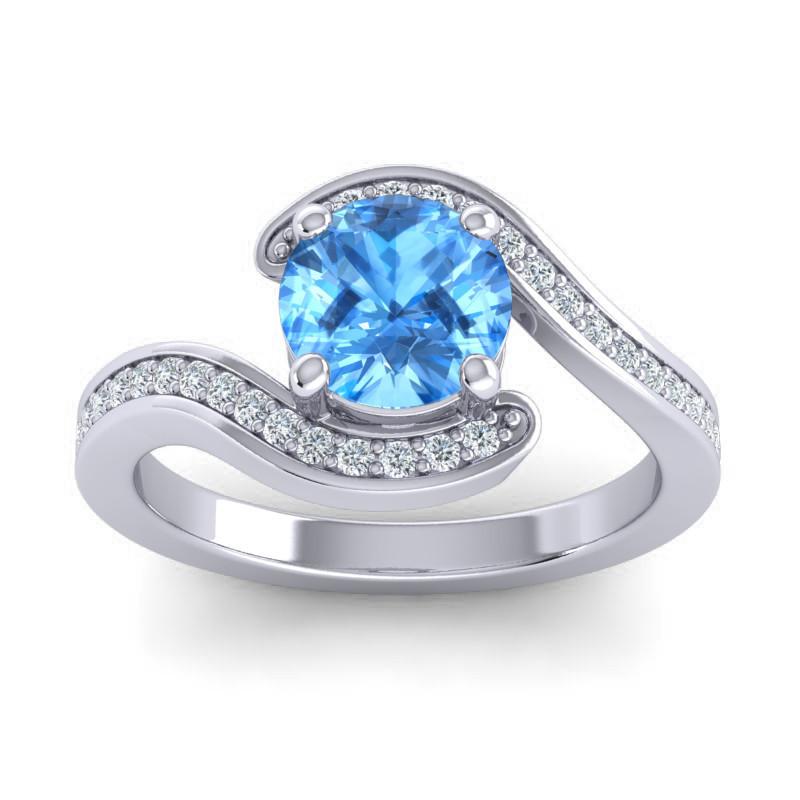 4 Prong Diamond Pave Bypass Setting Asakta Ring