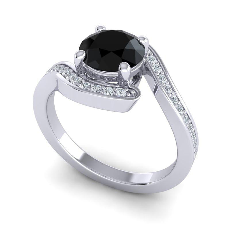 4 Prong Diamond Pave Bypass Setting Asakta Ring