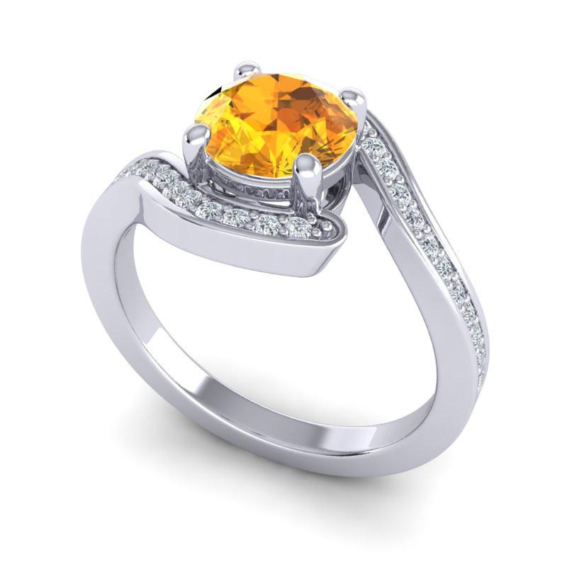 4 Prong Diamond Pave Bypass Setting Asakta Ring