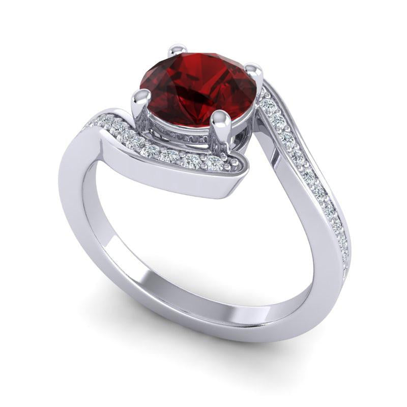 4 Prong Diamond Pave Bypass Setting Asakta Ring