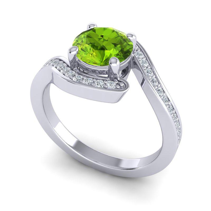 4 Prong Diamond Pave Bypass Setting Asakta Ring