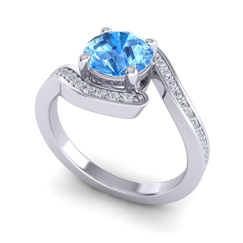 4 Prong Diamond Pave Bypass Setting Asakta Ring