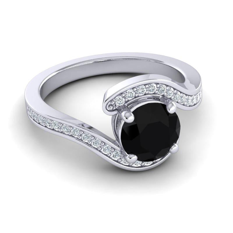 4 Prong Diamond Pave Bypass Setting Asakta Ring