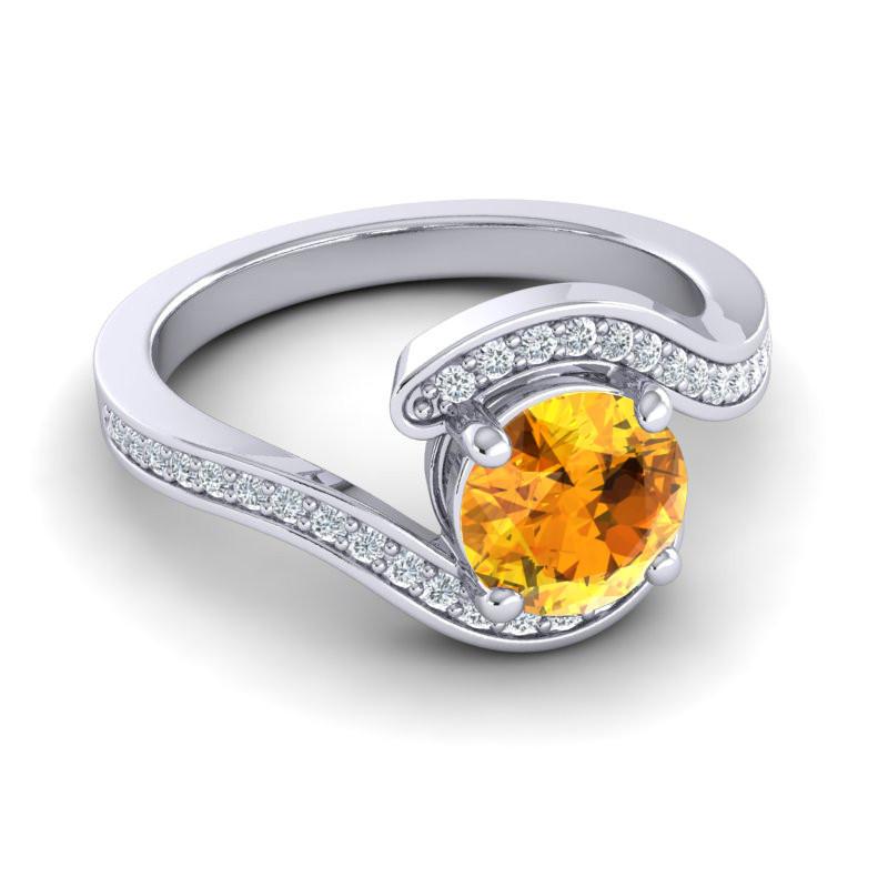 4 Prong Diamond Pave Bypass Setting Asakta Ring