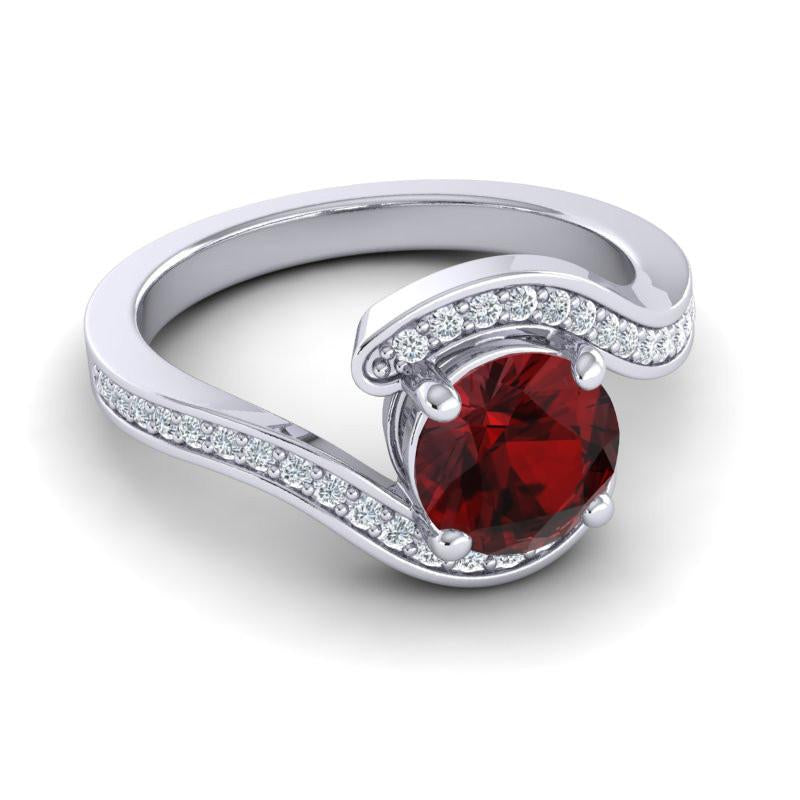 4 Prong Diamond Pave Bypass Setting Asakta Ring