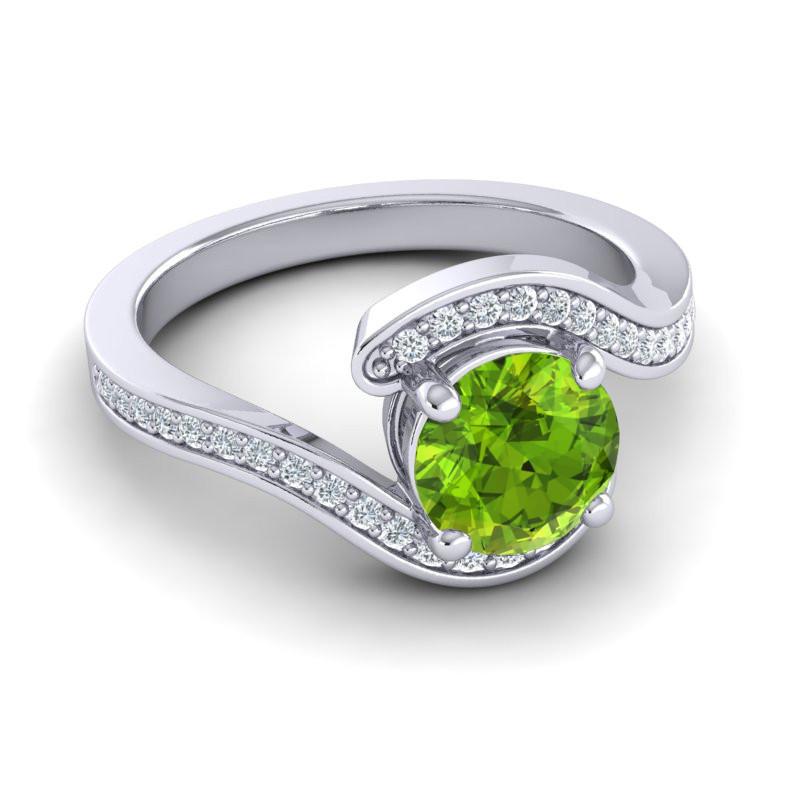 4 Prong Diamond Pave Bypass Setting Asakta Ring