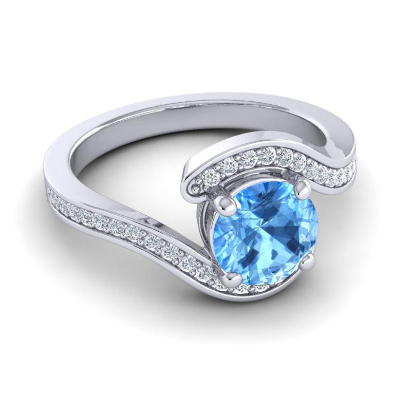 4 Prong Diamond Pave Bypass Setting Asakta Ring