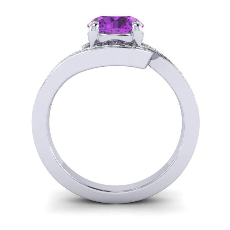 4 Prong Diamond Pave Bypass Setting Asakta Ring