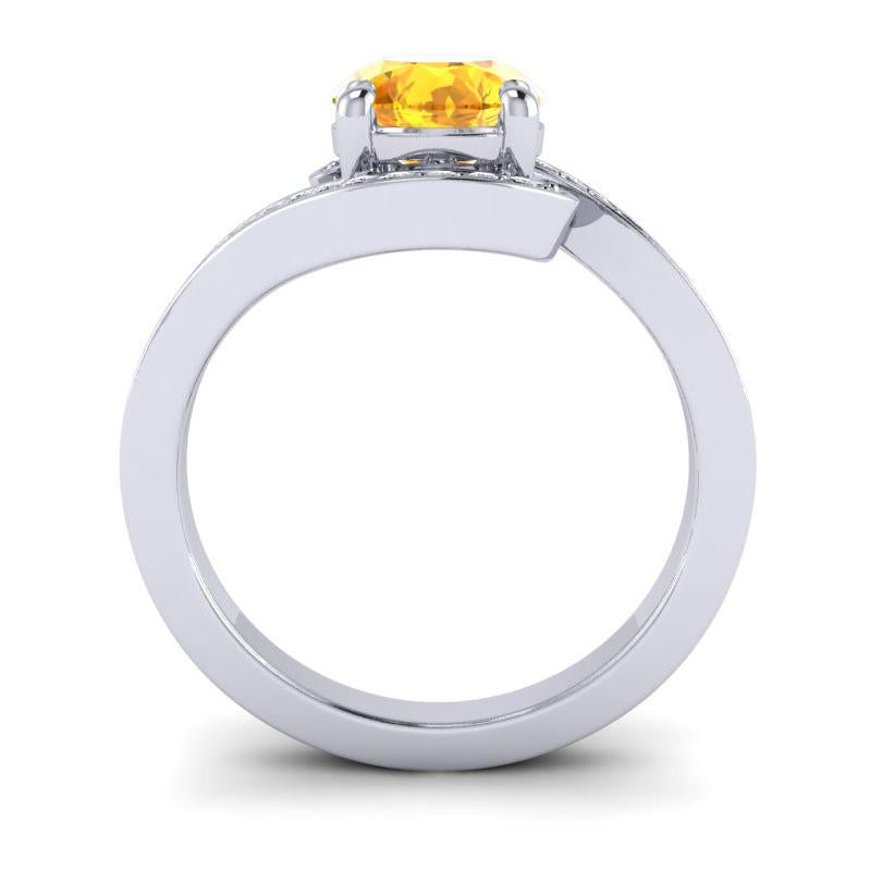 4 Prong Diamond Pave Bypass Setting Asakta Ring