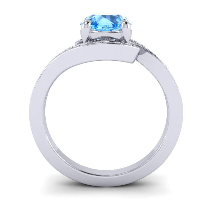 4 Prong Diamond Pave Bypass Setting Asakta Ring