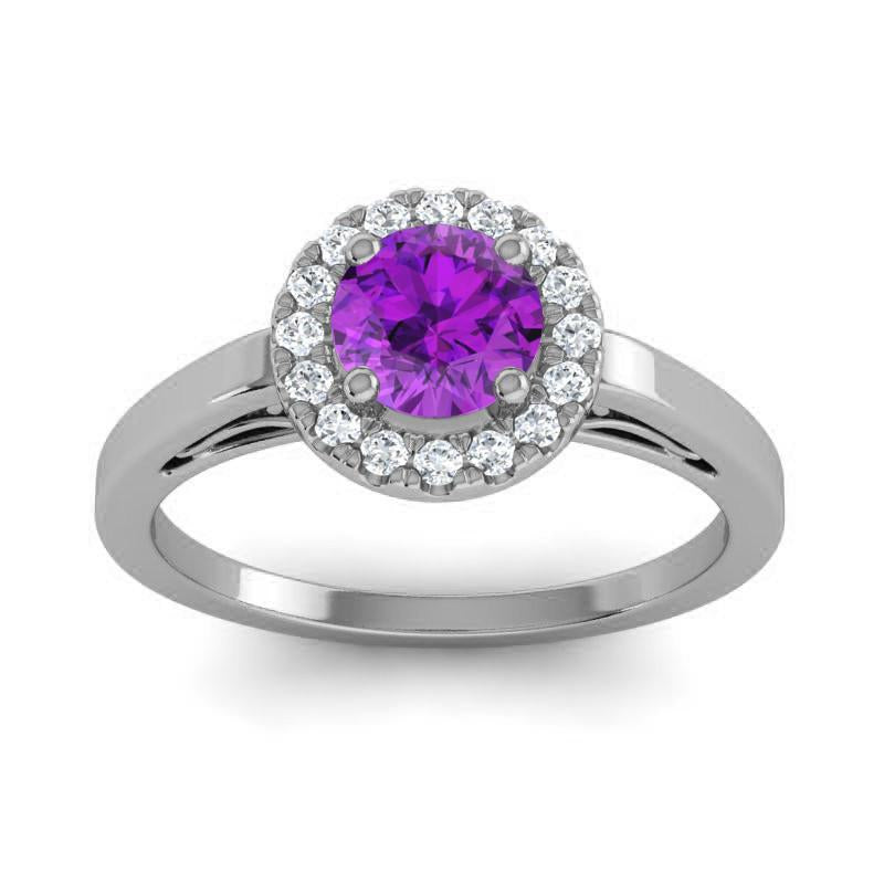 4 Prong Cathedral Filigree Diamond Halo Vimana Ring