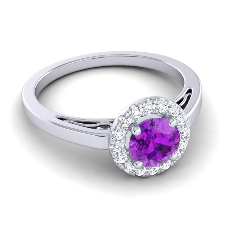 4 Prong Cathedral Filigree Diamond Halo Vimana Ring