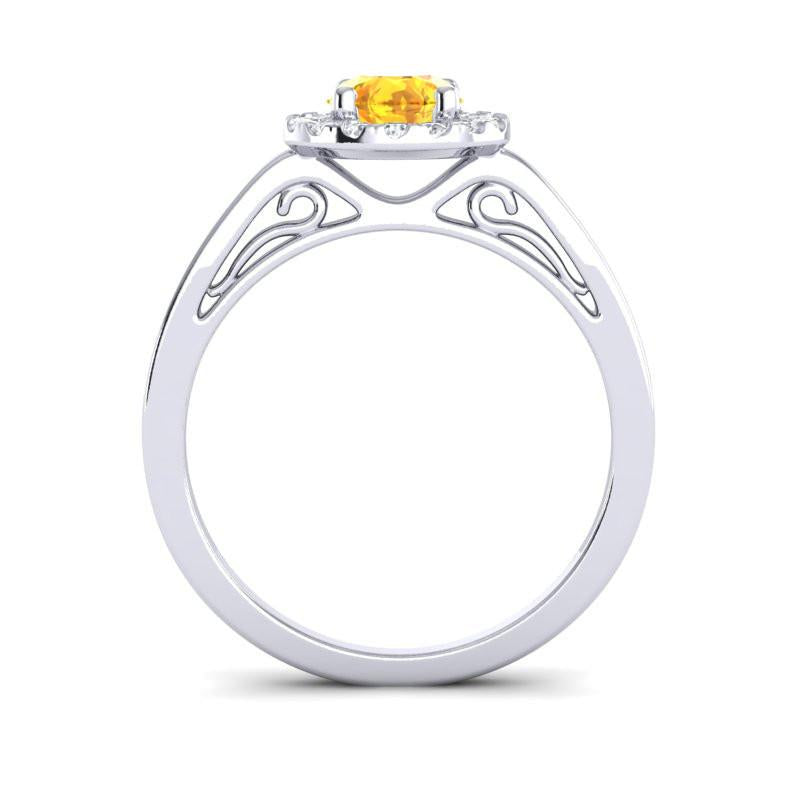4 Prong Cathedral Filigree Diamond Halo Vimana Ring