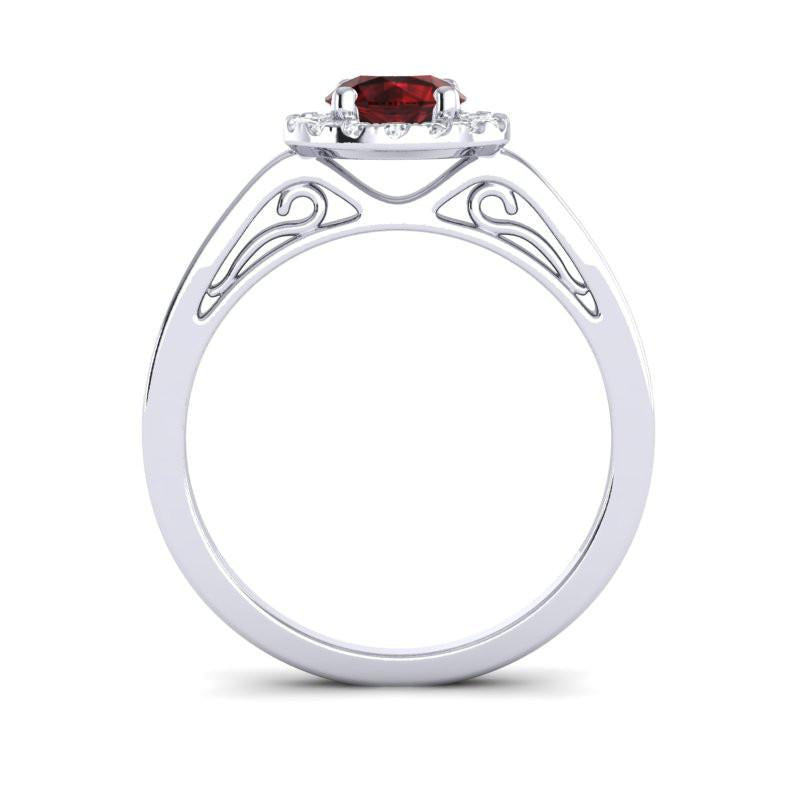 4 Prong Cathedral Filigree Diamond Halo Vimana Ring