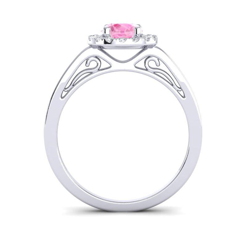 4 Prong Cathedral Filigree Diamond Halo Vimana Ring