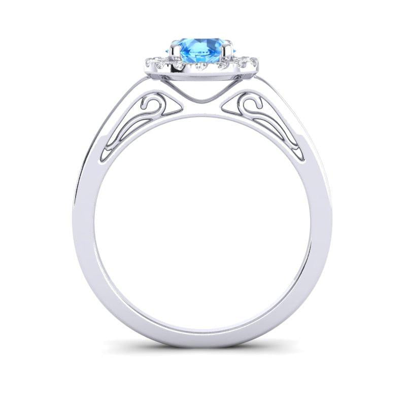 4 Prong Cathedral Filigree Diamond Halo Vimana Ring