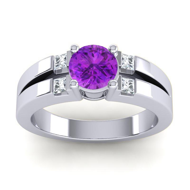 4 Prong Art Deco Diamond Accent Vidala Ring