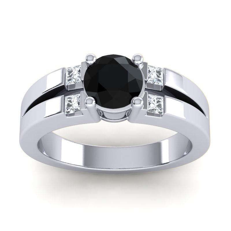 4 Prong Art Deco Diamond Accent Vidala Ring