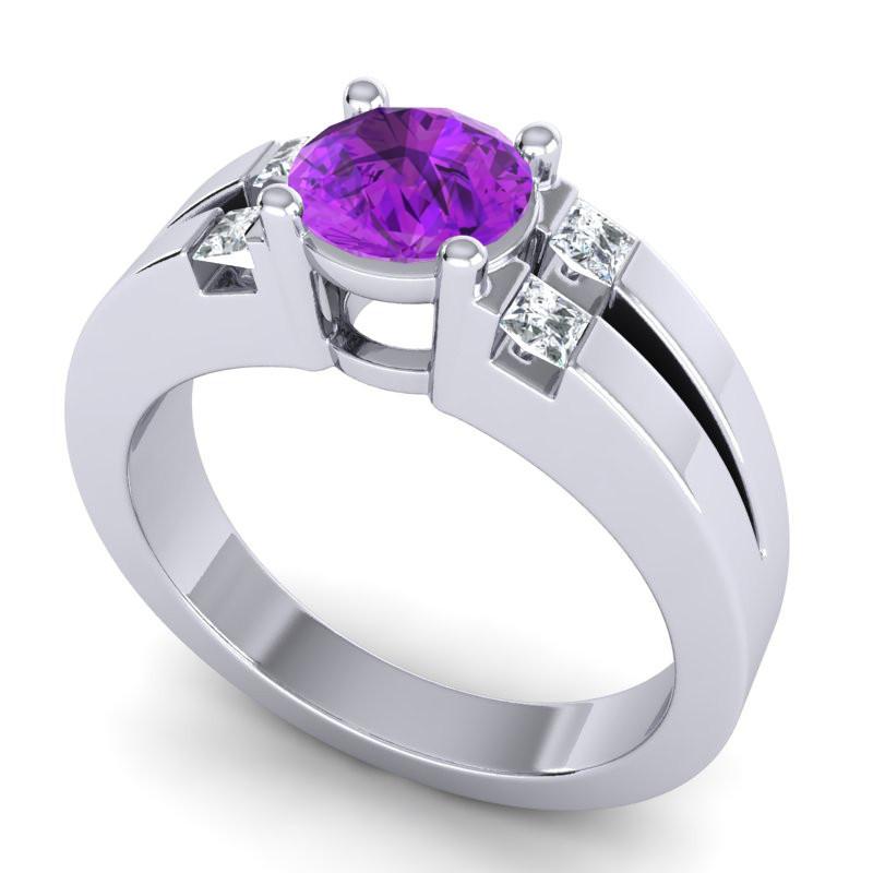 4 Prong Art Deco Diamond Accent Vidala Ring