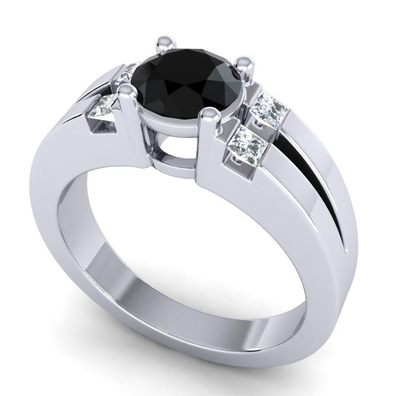 4 Prong Art Deco Diamond Accent Vidala Ring