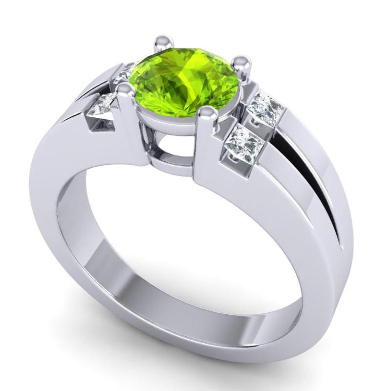 4 Prong Art Deco Diamond Accent Vidala Ring