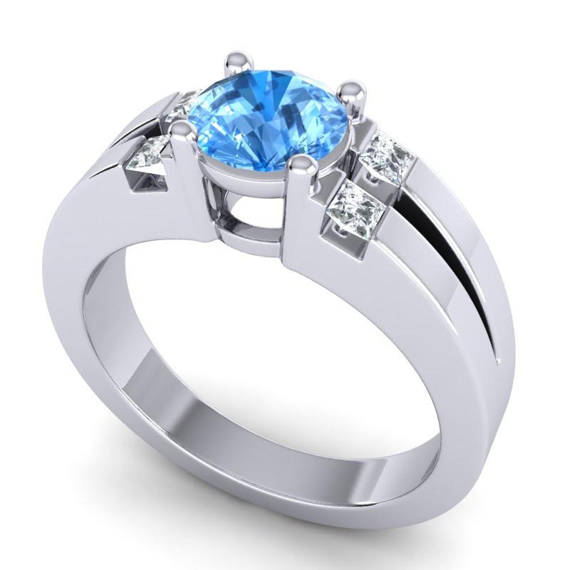 4 Prong Art Deco Diamond Accent Vidala Ring