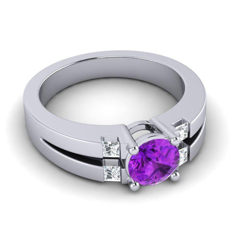 4 Prong Art Deco Diamond Accent Vidala Ring