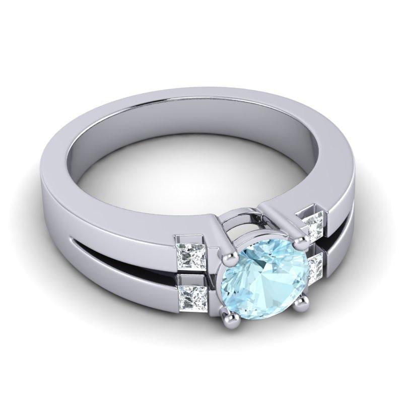 4 Prong Art Deco Diamond Accent Vidala Ring