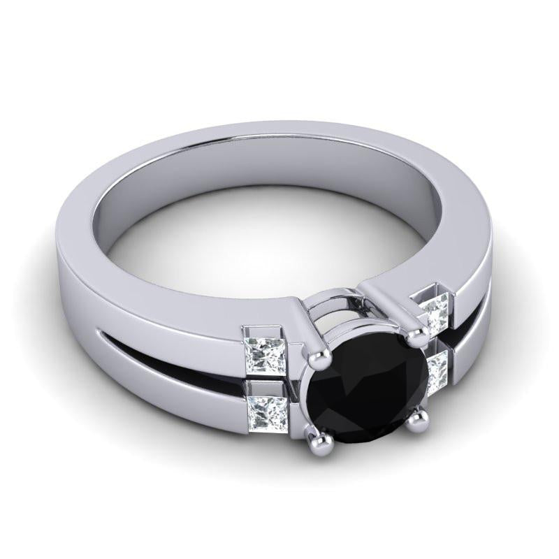 4 Prong Art Deco Diamond Accent Vidala Ring