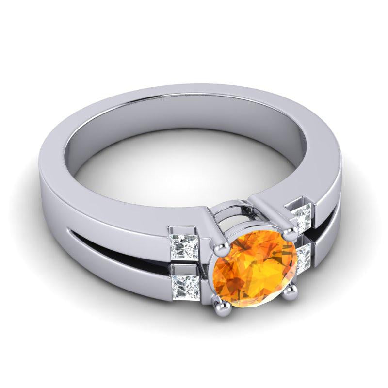 4 Prong Art Deco Diamond Accent Vidala Ring