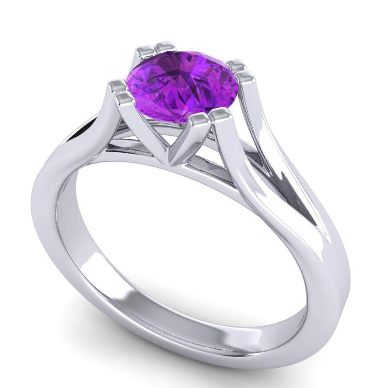 4 Double Prong Cathedral Solitaire Veni Ring