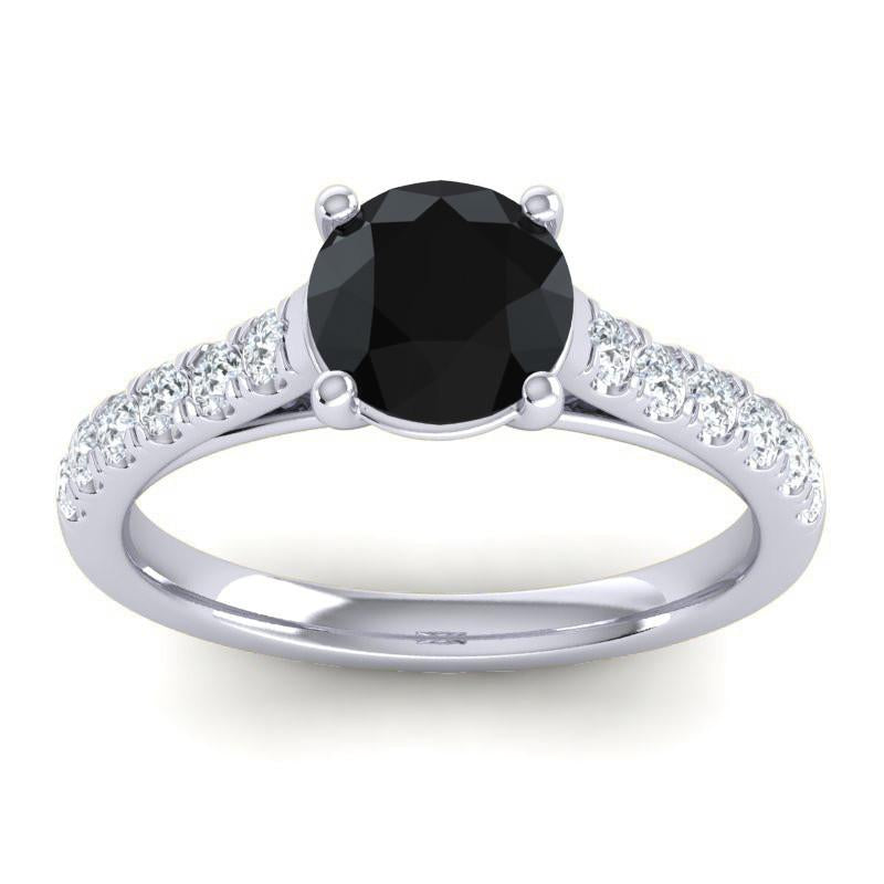 4 Prong Cathedral Diamond Scalloped Pave Valimat Ring