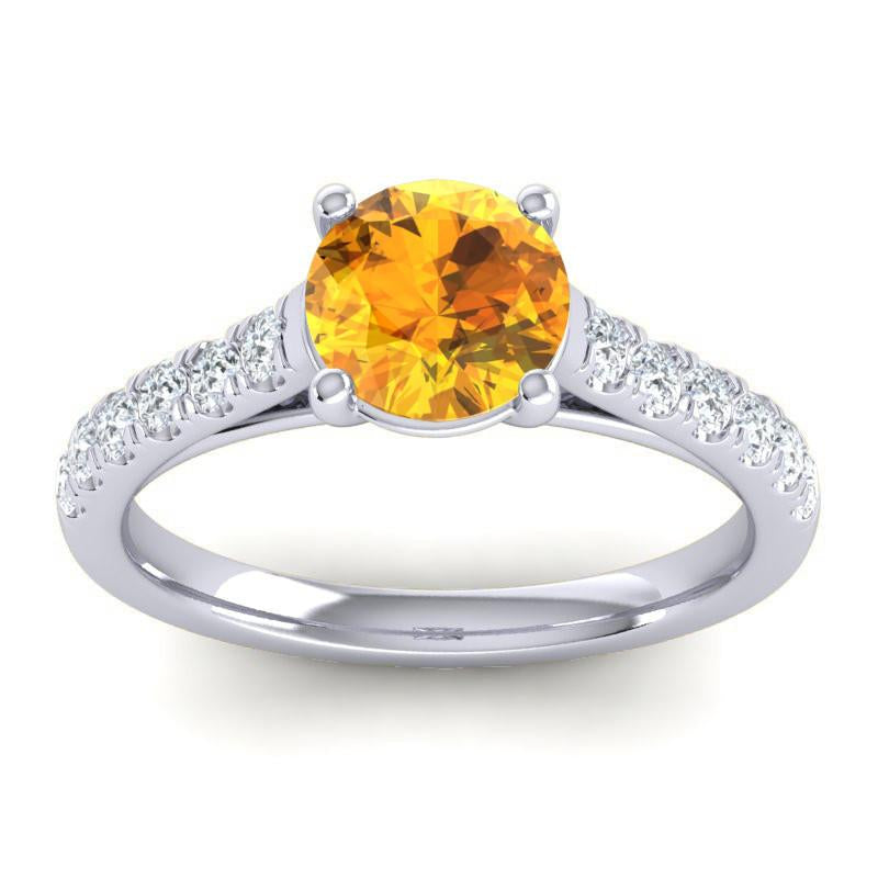 4 Prong Cathedral Diamond Scalloped Pave Valimat Ring