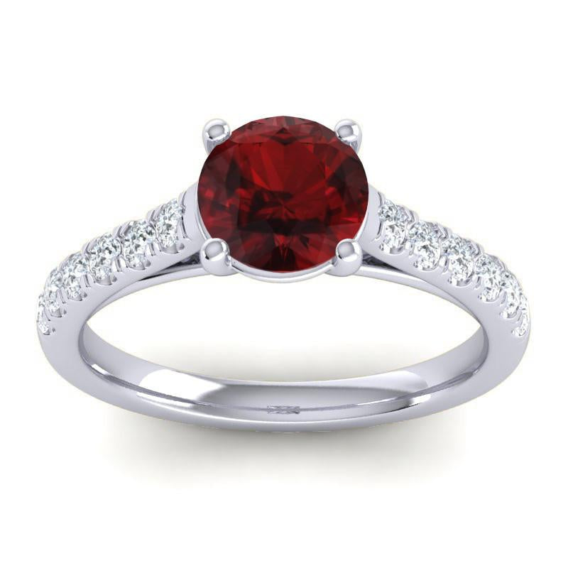 4 Prong Cathedral Diamond Scalloped Pave Valimat Ring