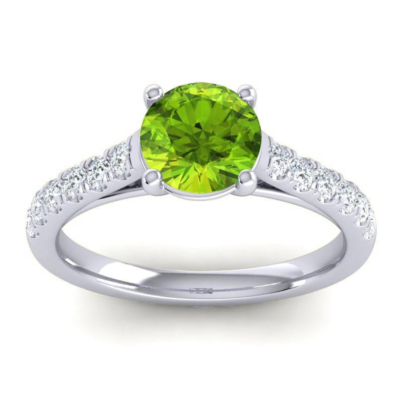 4 Prong Cathedral Diamond Scalloped Pave Valimat Ring