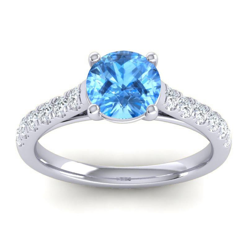 4 Prong Cathedral Diamond Scalloped Pave Valimat Ring