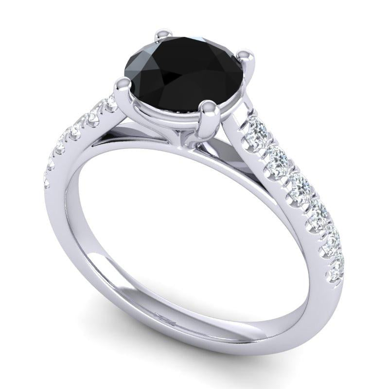 4 Prong Cathedral Diamond Scalloped Pave Valimat Ring