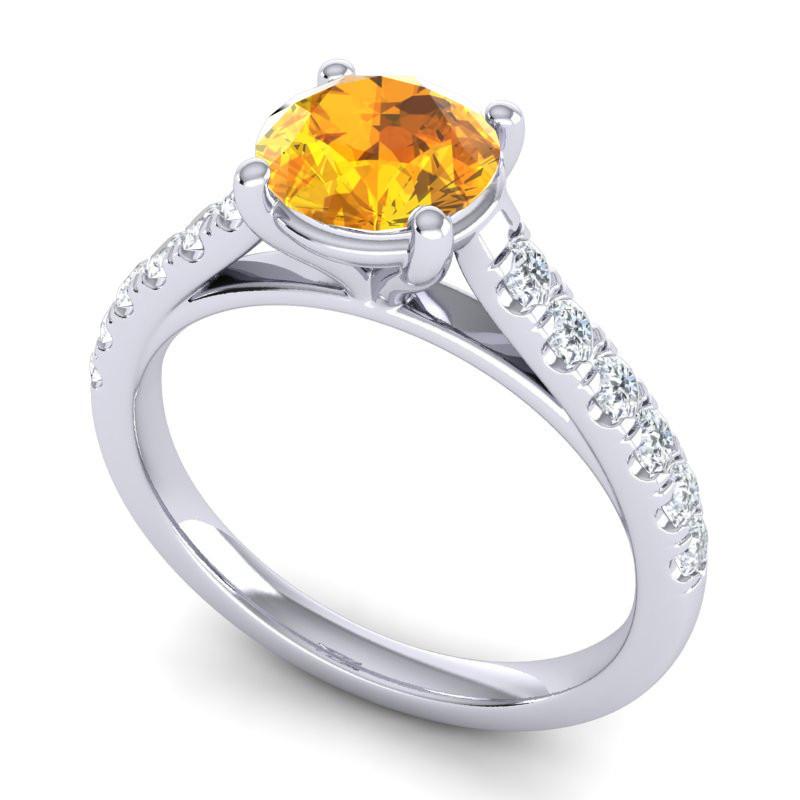 4 Prong Cathedral Diamond Scalloped Pave Valimat Ring