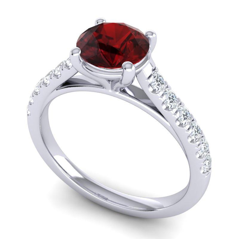 4 Prong Cathedral Diamond Scalloped Pave Valimat Ring