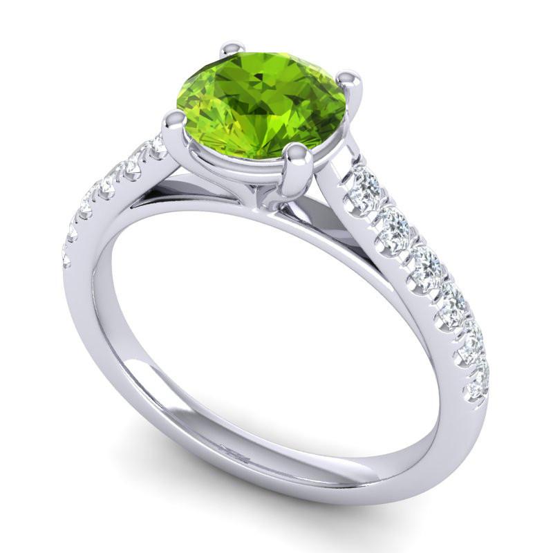 4 Prong Cathedral Diamond Scalloped Pave Valimat Ring