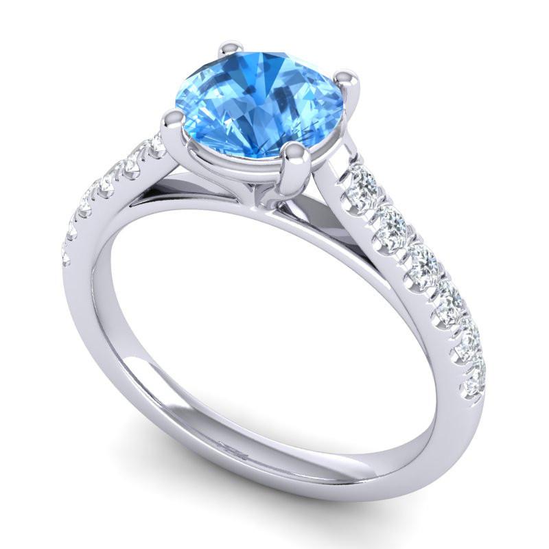 4 Prong Cathedral Diamond Scalloped Pave Valimat Ring