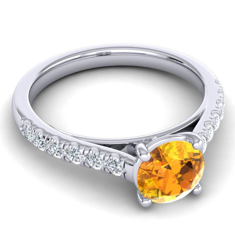 4 Prong Cathedral Diamond Scalloped Pave Valimat Ring