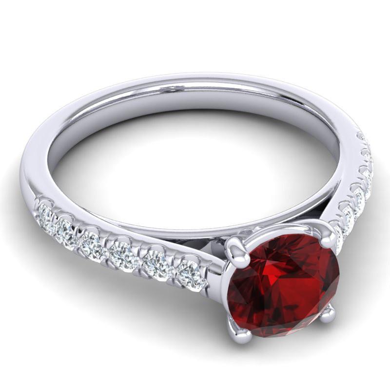 4 Prong Cathedral Diamond Scalloped Pave Valimat Ring