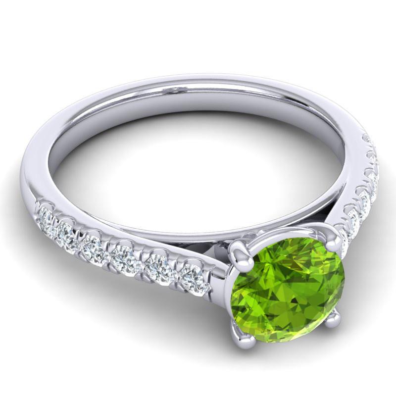 4 Prong Cathedral Diamond Scalloped Pave Valimat Ring