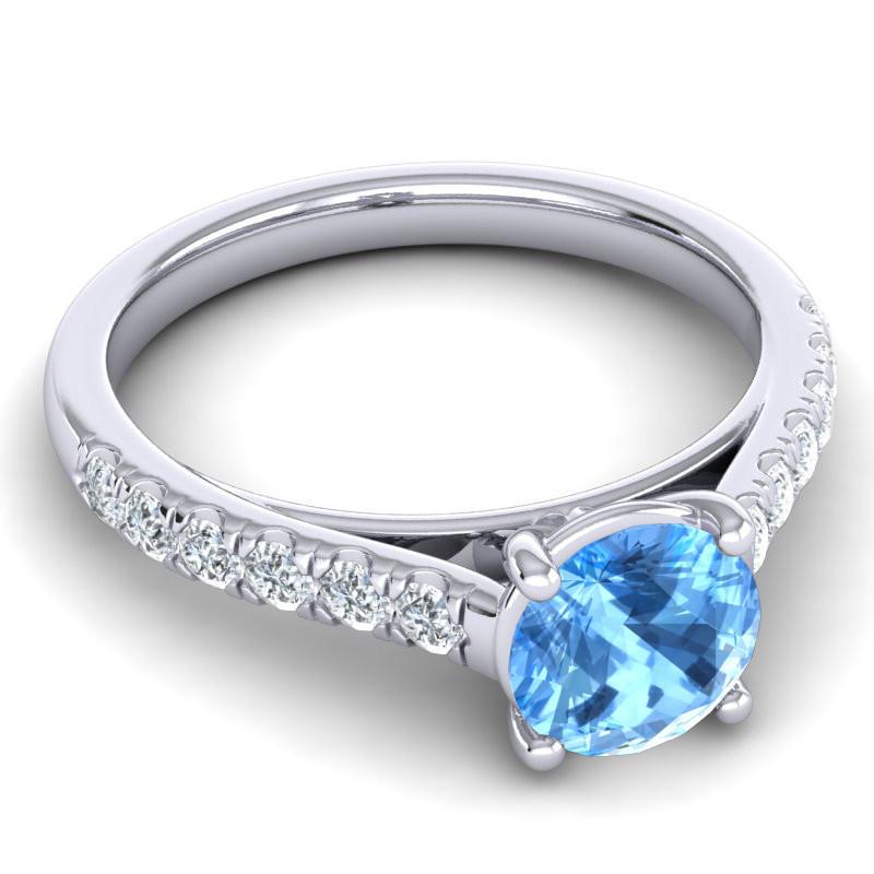 4 Prong Cathedral Diamond Scalloped Pave Valimat Ring