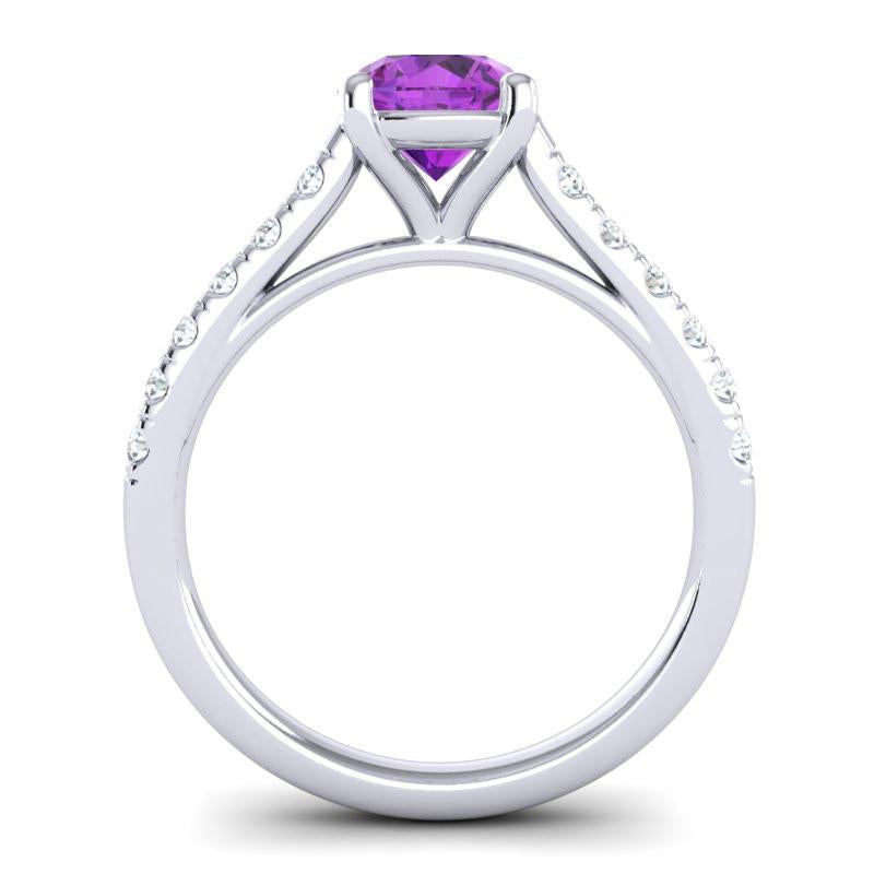 4 Prong Cathedral Diamond Scalloped Pave Valimat Ring