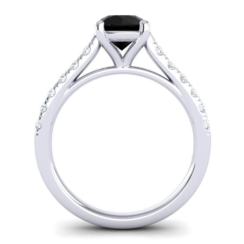 4 Prong Cathedral Diamond Scalloped Pave Valimat Ring