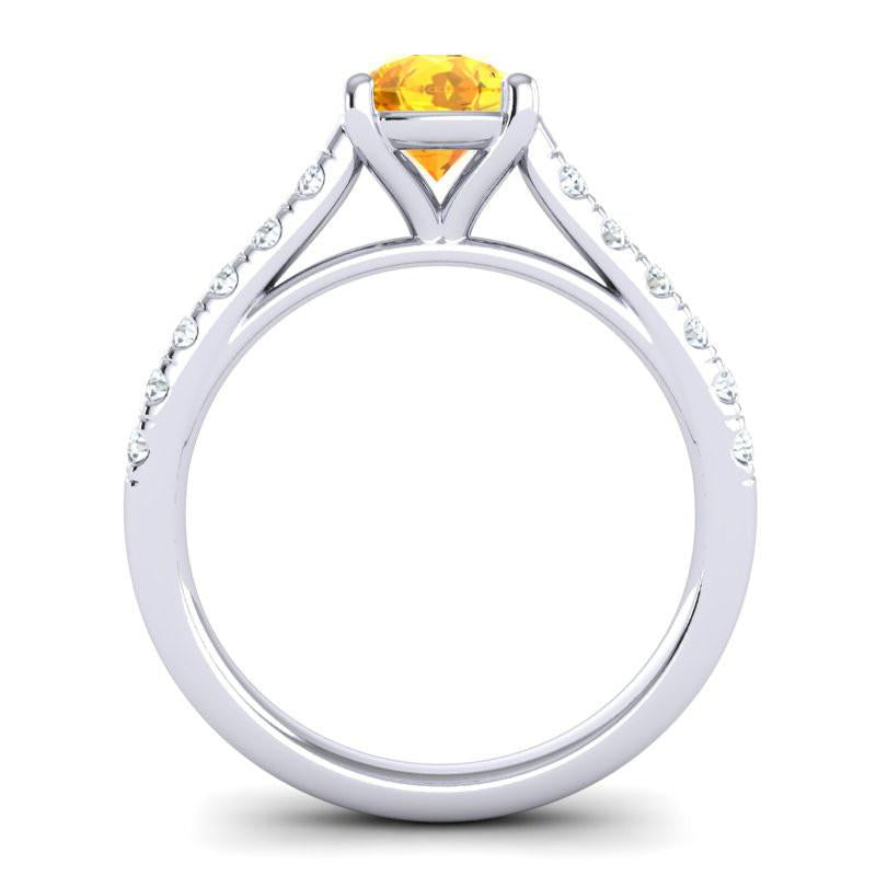 4 Prong Cathedral Diamond Scalloped Pave Valimat Ring